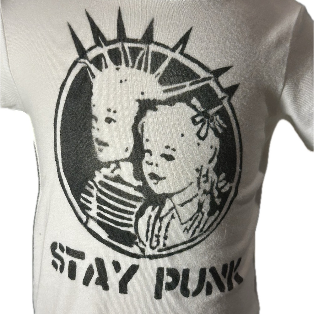 ⚡️Stay Punk Mohawk 2 Graphic Kids Tee - White 12M